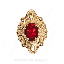 GS506 G - 14 Karat Gold Garnet Slide 